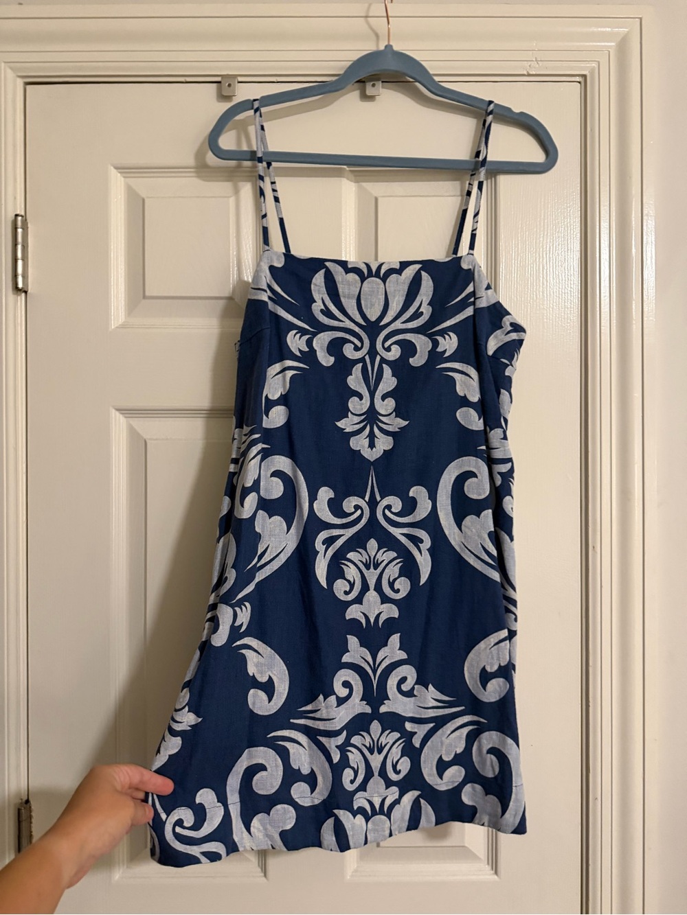 Abercrombie blue and white romper